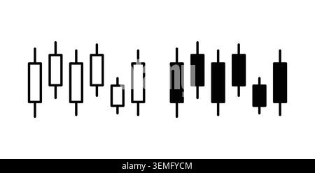 Chart candlestick icon Illustration designs pack for Web. Stock Vector
