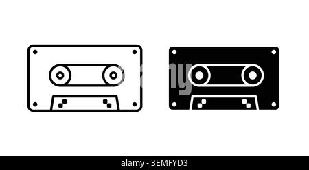 Cassette tape icon Illustration designs pack for Web. Stock Vector