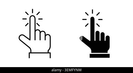 Clicking finger icon Illustration designs pack for Web. Stock Vector
