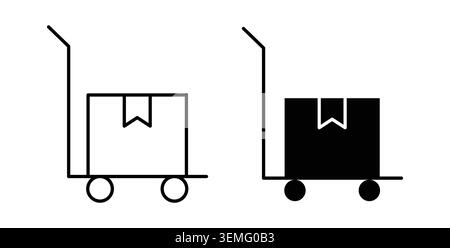 Dolly flatbed icon Illustration designs pack for Web. Stock Vector