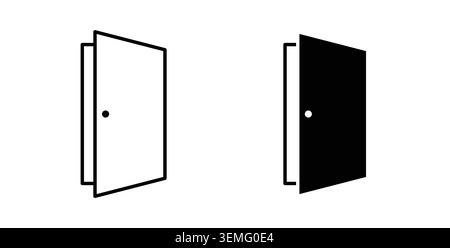 Door closed icon Illustration designs pack for Web. Stock Vector