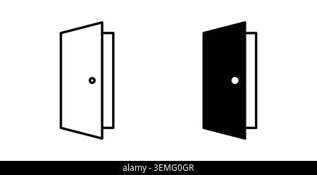 Door open icon Illustration designs pack for Web. Stock Vector