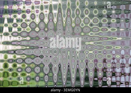 Abstract sage green pink fluid kaleidoscope texture from Cymbidium orchid and Spanish moss with cross pattern oval design background for wallpaper Stock Photo