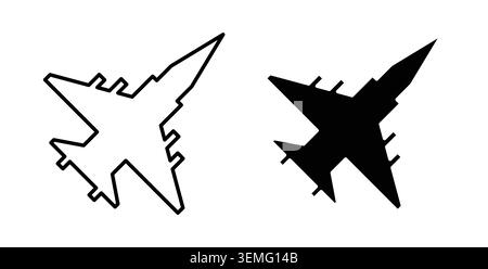 Fighter jet icon Illustration designs pack for Web. Stock Vector