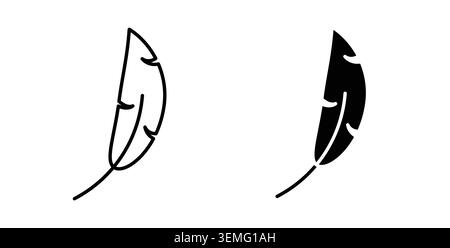 Feather icon Illustration designs pack for Web. Stock Vector
