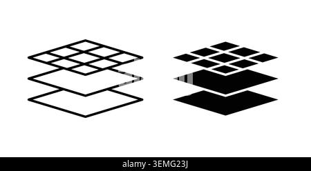 Land layers icon Illustration designs pack for Web. Stock Vector