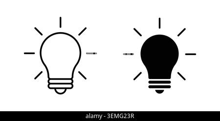 Light bulb icon Illustration designs pack for Web. Stock Vector