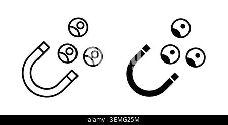 Magnet user icon Illustration designs pack for Web. Stock Vector