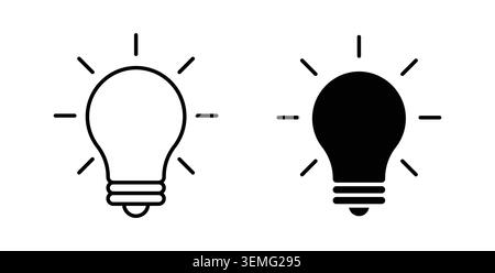 Lightbulb icon Illustration designs pack for Web. Stock Vector