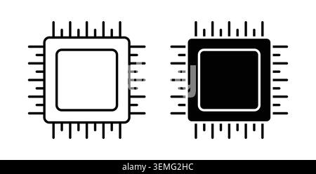 Microchip icon Illustration designs pack for Web. Stock Vector