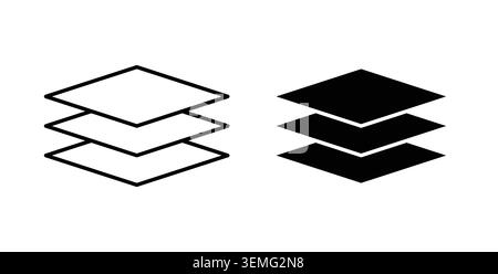 Multiple Layers icon Illustration designs pack for Web. Stock Vector
