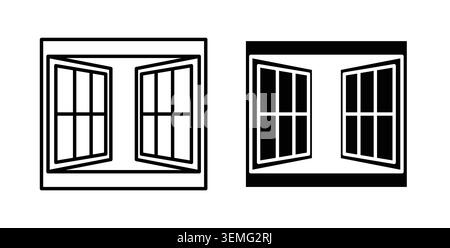 Open window icon Illustration designs pack for Web. Stock Vector