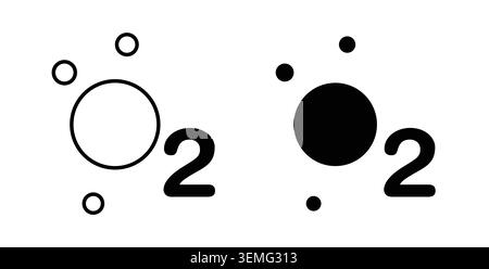 Oxygen O2 icon Illustration designs pack for Web. Stock Vector
