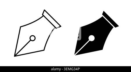 Pen nib icon Illustration designs pack for Web. Stock Vector