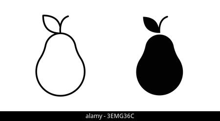 Pear icon Illustration designs pack for Web. Stock Vector