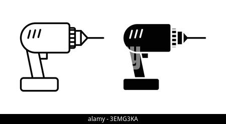 Power drill icon Illustration designs pack for Web. Stock Vector