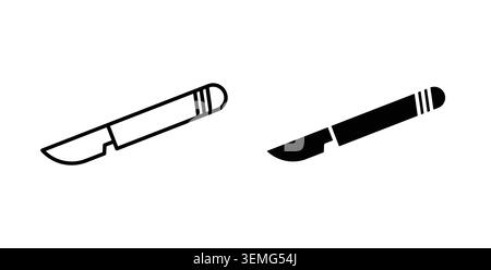 Scalpel icon Illustration designs pack for Web. Stock Vector