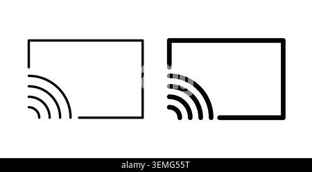 Screencast icon Illustration designs pack for Web. Stock Vector
