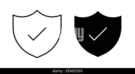 Shield check mark icon Illustration designs pack for Web. Stock Vector