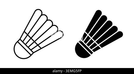 Shuttlecock icon Illustration designs pack for Web. Stock Vector