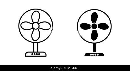 Table Fan icon Illustration designs pack for Web. Stock Vector