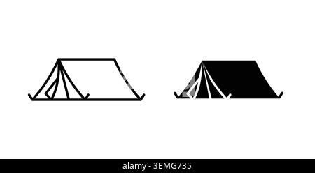 Tent icon Illustration designs pack for Web. Stock Vector