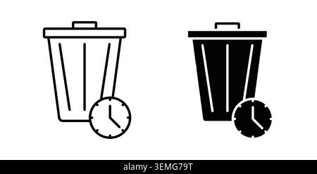 Time waste icon Illustration designs pack for Web. Stock Vector