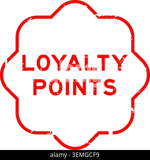 Grunge red loyalty points word square seal stamp on white background Stock Vector
