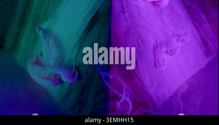 Acrylic fluid paint liquid blend water abstract Stock Photo