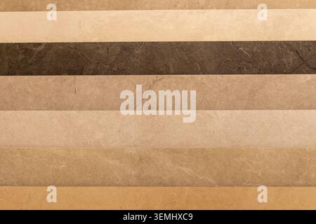Modern Ceramic Wall Tiles Pattern with Mixed Earth Tone Horizontal Stripes Stock Photo