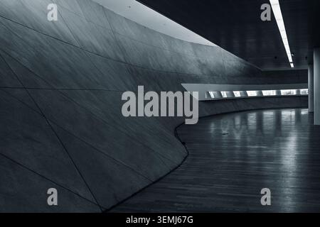 The interplay of light and shadow creates abstract geometric patterns on a dome. Stock Photo