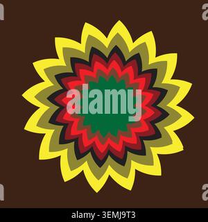 Abstract Colorful Mandala Flower Vector Illustration with Geometric Symmetry Design Stock Vector