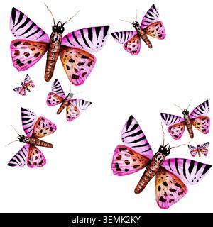 Hand drawn watercolor butterflies seamless pattern Stock Photo