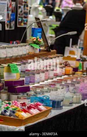 Tigermuffin Soaps handmade selling on craft stall at Southport Food and Drink Festival. Southport, UK. Stock Photo