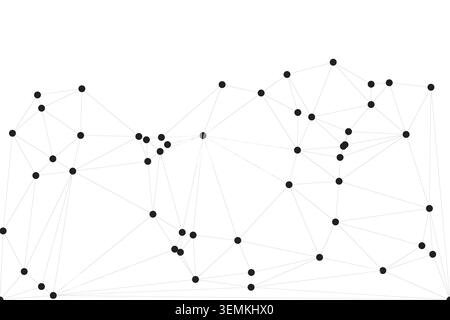 Sophisticated geometric pattern showing relationships between various data points. Versatile graphic for web headers and technological wallpaper. Clea Stock Vector