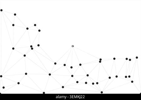 Geometric vector illustration featuring constellation of nodes and connections. Minimal design suitable for data visualization. Simple monochrome web Stock Vector