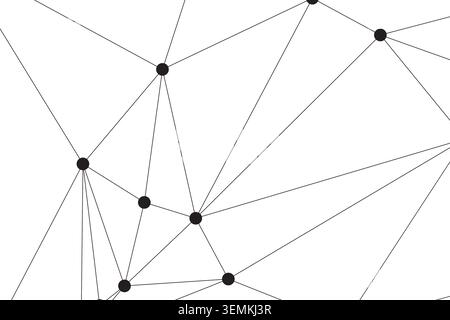 Clean digital illustration of interconnected points forming complex geometric patterns. Professional background for technology concepts, scientific da Stock Vector