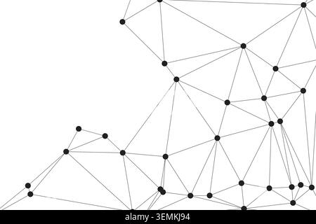 Sophisticated geometrical art piece showcasing interconnected circular points creating diverse triangular facets across plain background for data scie Stock Vector