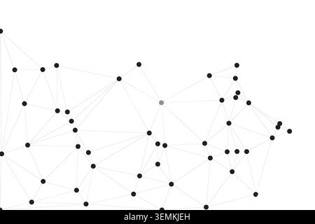 Scientific visualization of a neural network or data cluster using geometric shapes. Professional graphic design for corporate presentations and tech Stock Vector
