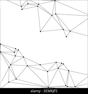 Minimalist digital connection pattern featuring interconnected points and triangles. Clean vector illustration of data nodes and network architecture. Stock Vector