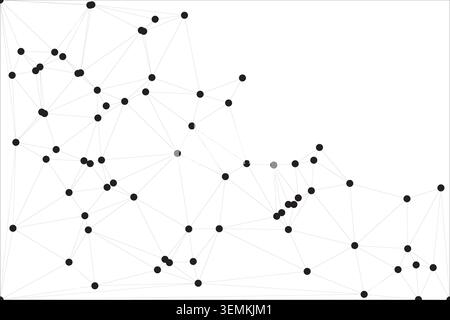 Two abstract geometric networks, connected dots, network lines, digital concept, science and technology illustration, white background separation Stock Vector