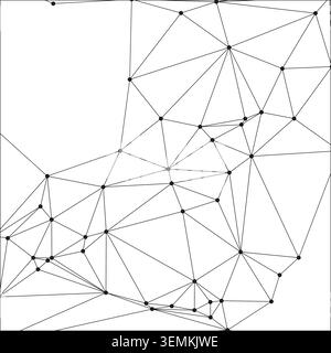 Dynamic network of interconnected dots and lines forming a striking polygonal pattern. Ideal for technology, data visualization, or modern art concept Stock Vector