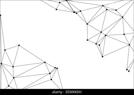 Clean abstract low poly background featuring connected black dots and lines, perfect for modern digital designs, web content, or creative presentation Stock Vector