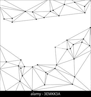 Abstract geometric design with black dots and connecting lines, forming a modern art background suitable for technology, science, or corporate present Stock Vector