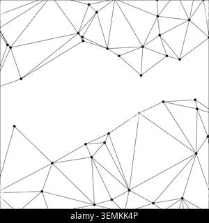Modern graphic design with interconnected points and lines, forming an intricate polygonal structure. Suitable for technology, science, or conceptual Stock Vector