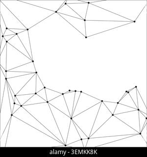 Abstract geometric connection. Black dots and lines forming a web-like network structure. Clean and modern digital art. Stock Vector