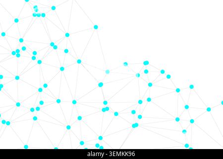 Geometric pattern of interconnected points and lines forming a network. Digital connection, abstract technology concept, clean minimalist design, comm Stock Vector