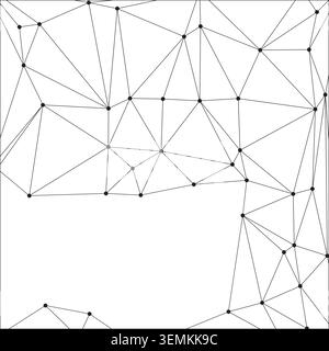 Abstract geometric network pattern. Connected dots and lines forming triangles. Minimalist connection design. Digital art. Stock Vector