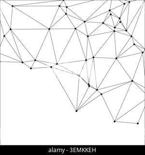 Detailed abstract network of interconnected dots and lines. Sophisticated geometric pattern. Digital concept for technology or science themes. Stock Vector