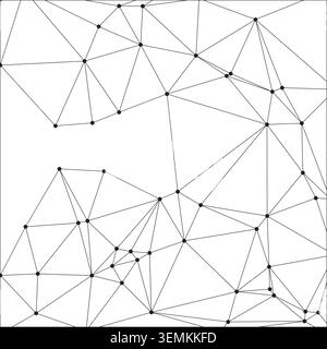 Dense geometric network with connected points. Abstract line art and dot pattern. Modern digital illustration background. Stock Vector